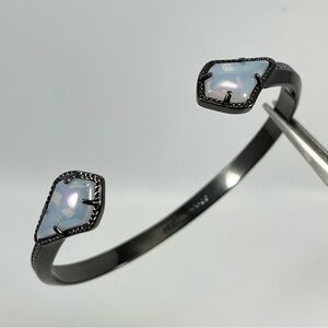 Retired Kendra Scott Liana Cuff Bracelet Opalite Gunmetal Tone Stunning